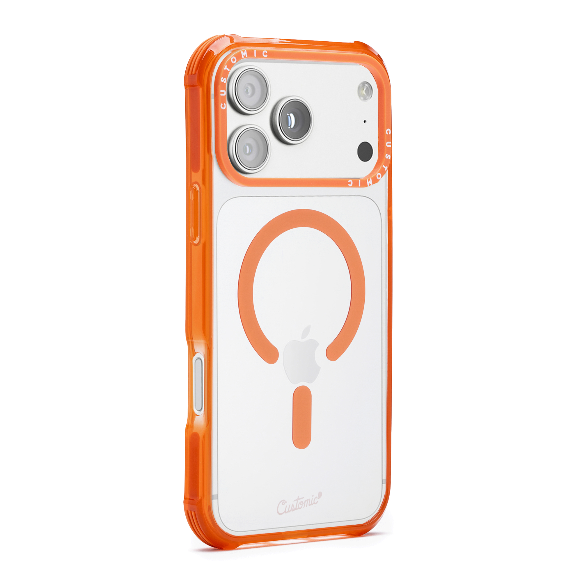 Detalhe da capa Customic Impactor SP4CE MagSafe Laranja