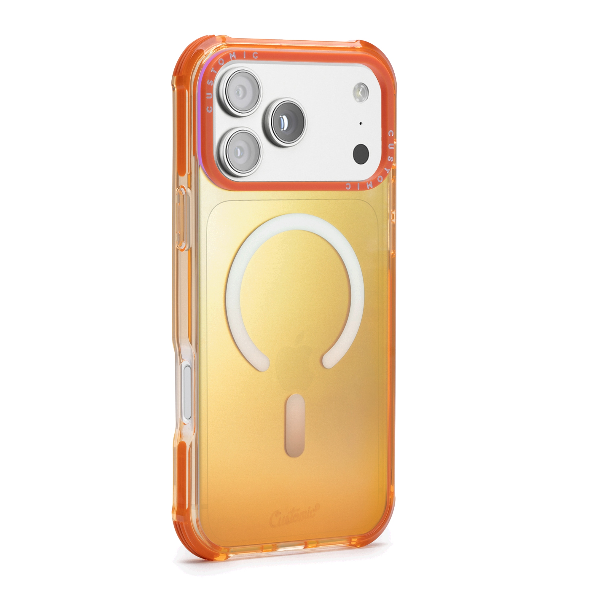 Detalhe da capa Customic Impactor Deep SP4CE MagSafe Laranja